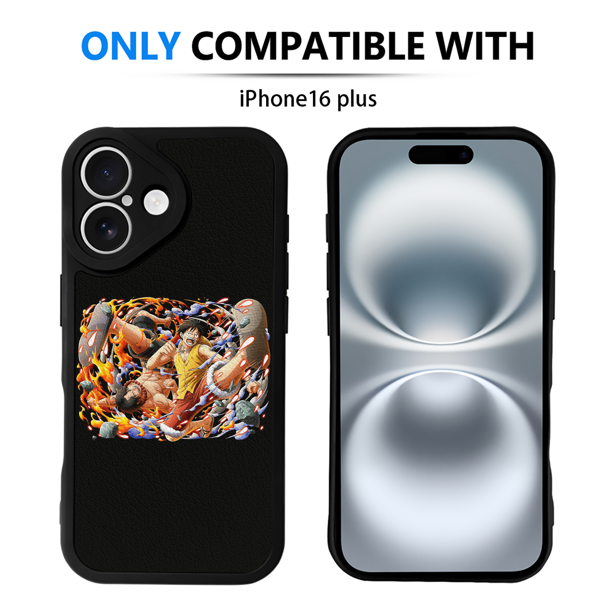 （画像用） ワンピース モンキー・D・ルフィ ONE PIECE Monkey D. Luffy 【iPhone 16シリーズ対応】シリコンスマホケース（レザー調） 材質：シリコン